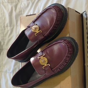 VERSACE Medusa Biggie Loafers Burgundy